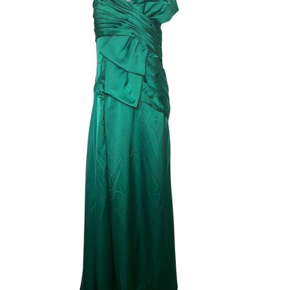 Mac Duggal 20585 Green Strapless Bow Taffeta Gown Size 16 NWT - Picture 2 of 6